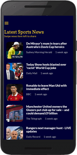 NN Sports News app screen shot